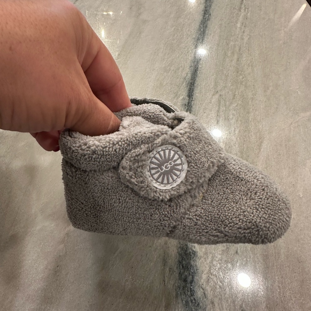 UGG Charcoal Baby Booties soft bottom